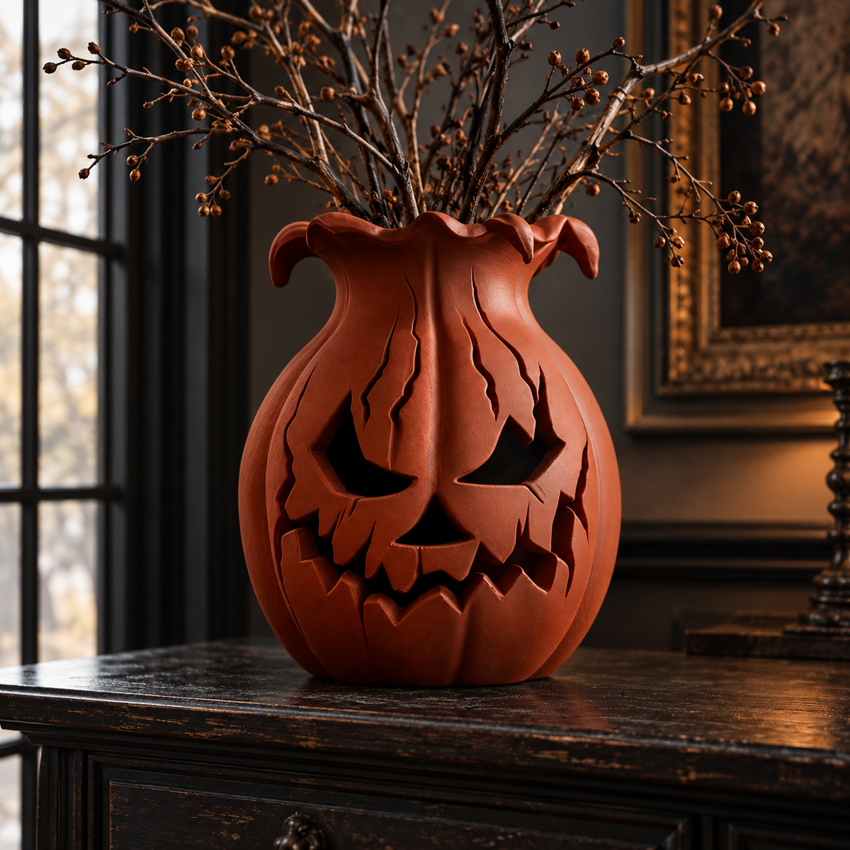 Creepy Pumpkin Vase