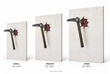 ONE MORE STRIKE Ruby — Size comparison, 16 × 24, 20 × 30 and 24 × 36 inches